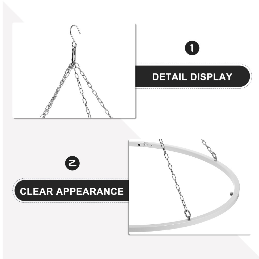 Ceiling Drapes Hanging Kit – 23.62” Silver Metal Ceiling Draping Kit – Round