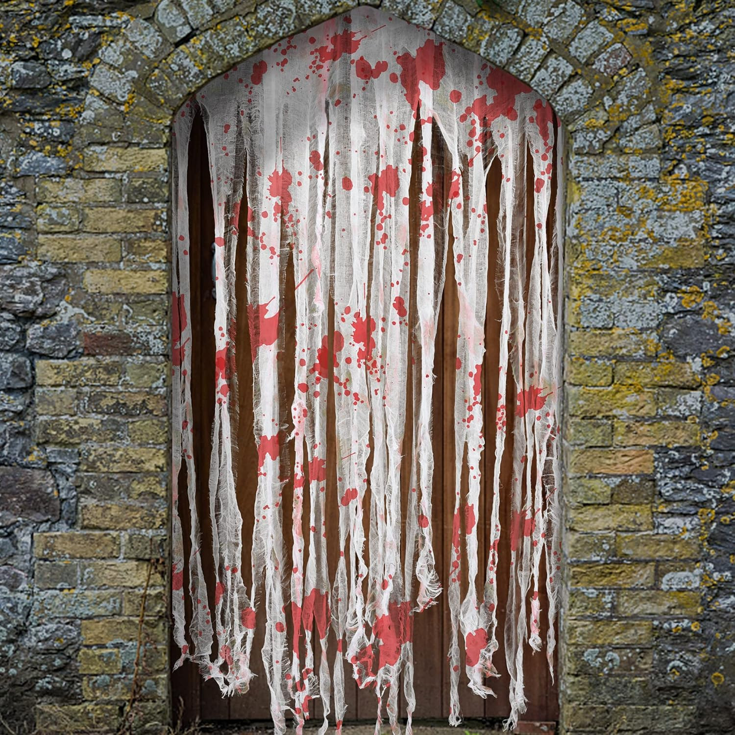 4 Pcs Halloween Door Curtain – 65 X 39 Inches Bloody Doorway Curtain Decoration