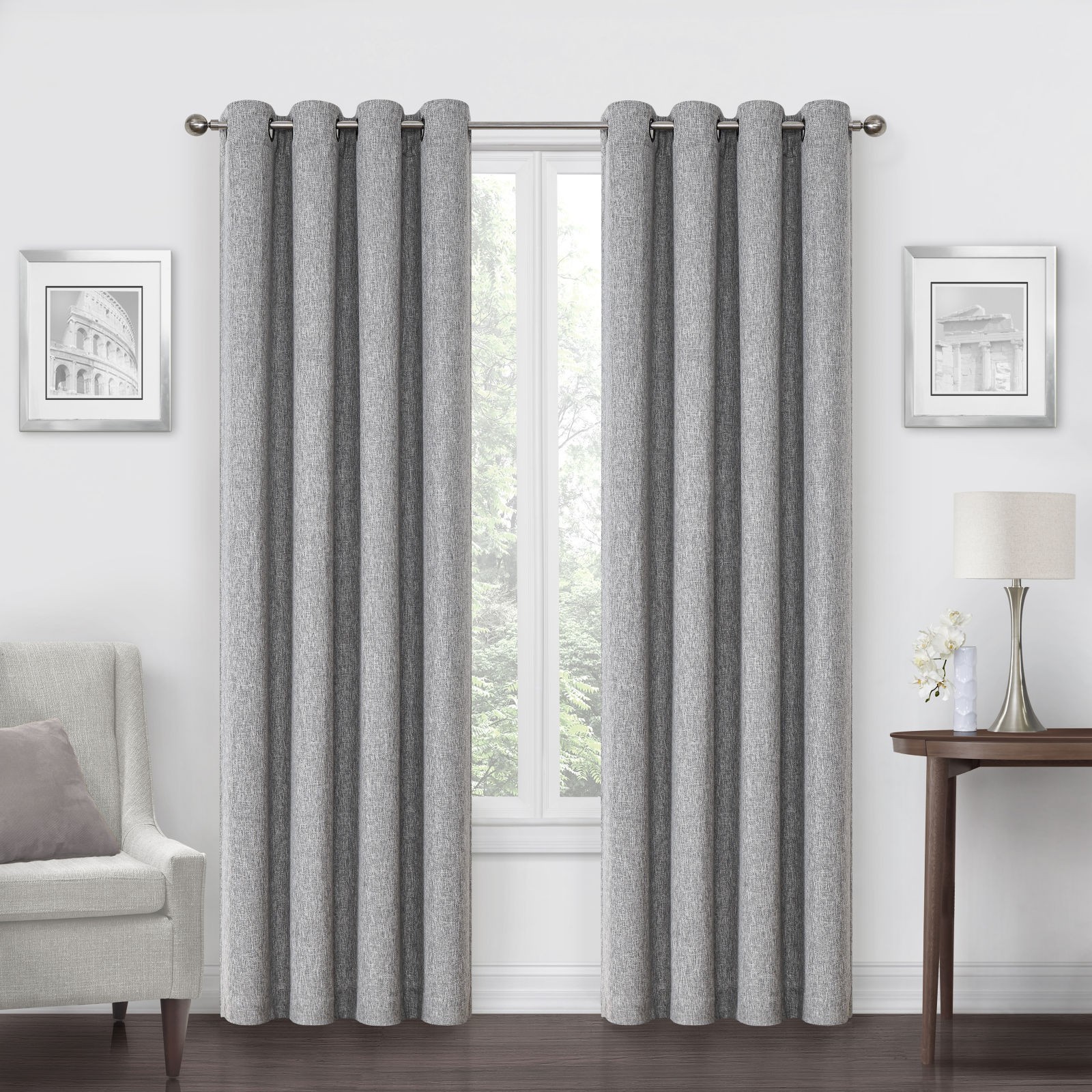 Max Blackout Campbell Grommet Blackout Single Curtain Panel Gray 50×95