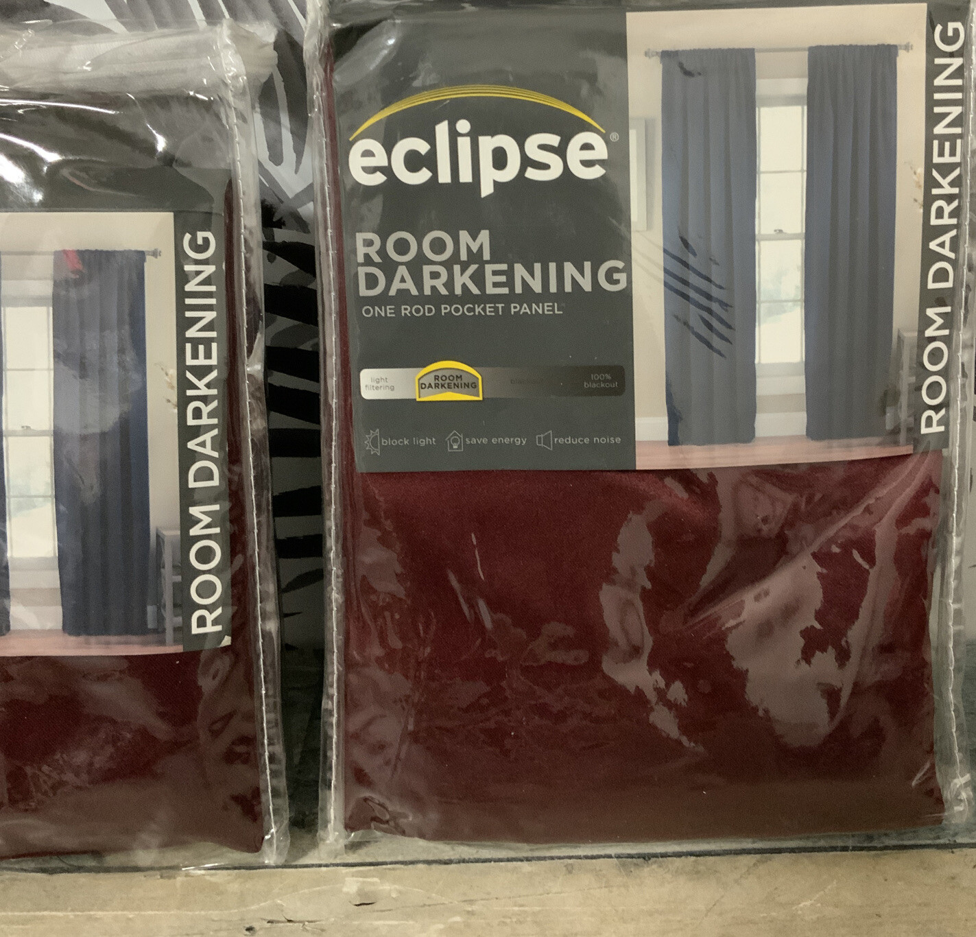 ⚡️Eclipse Thermal Insulated Curtains Room Darkening (54 X 84) Merlot 👉 (2 Lot )