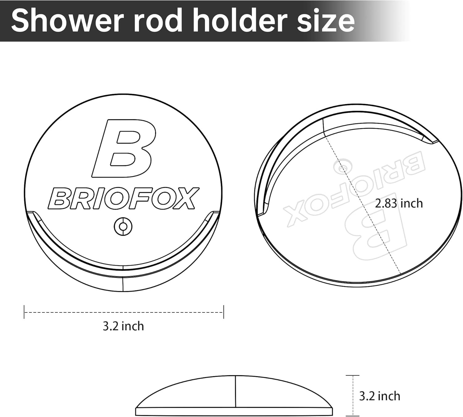 BRIOFOX Shower Curtain Rod Holder 3M Adhesive | Heat Resistant | Transparent