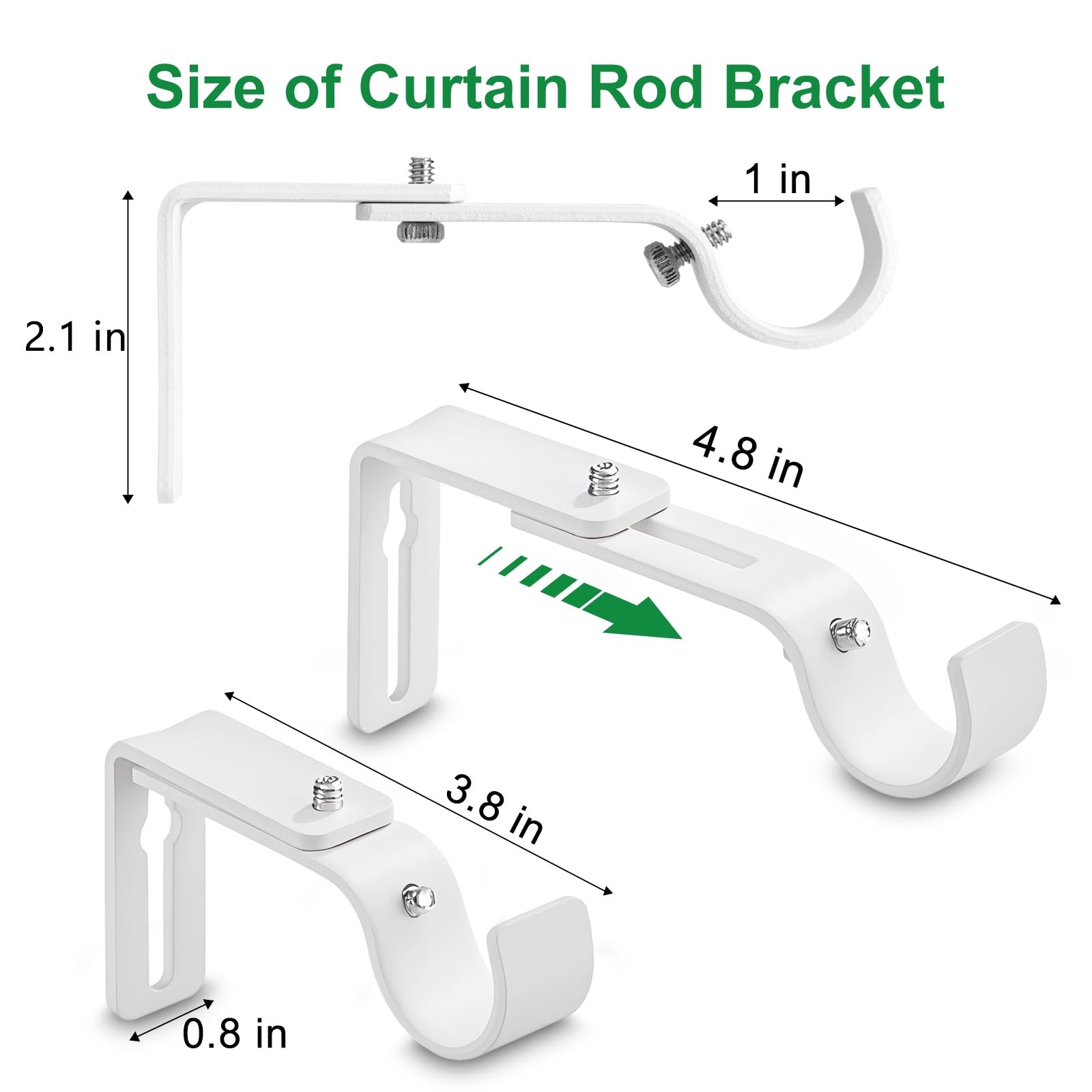 Curtain Rod Bracket Adjustable, Drapery Rod Holder Hooks Support Hangers for …