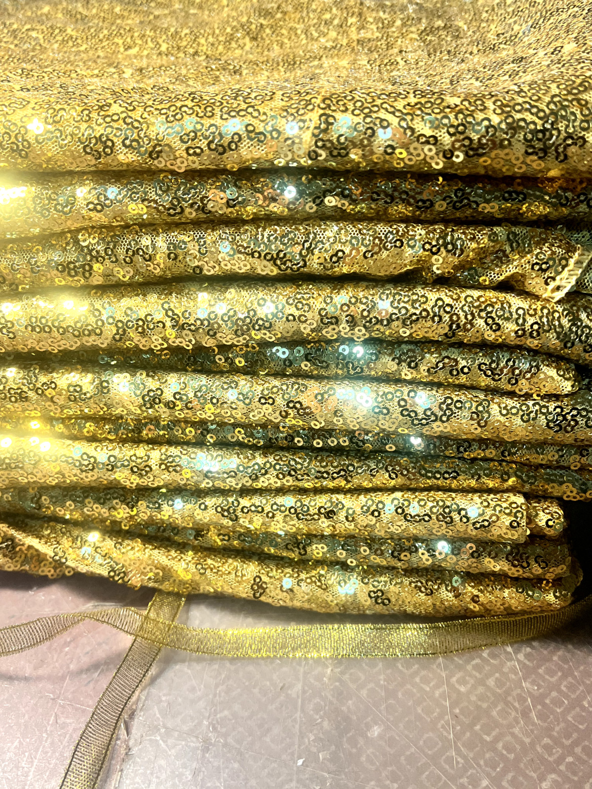 Gold 2FT X 7.5FT Sparkly Sequin Backdrop Curtains 12 Panels for Wedding Party