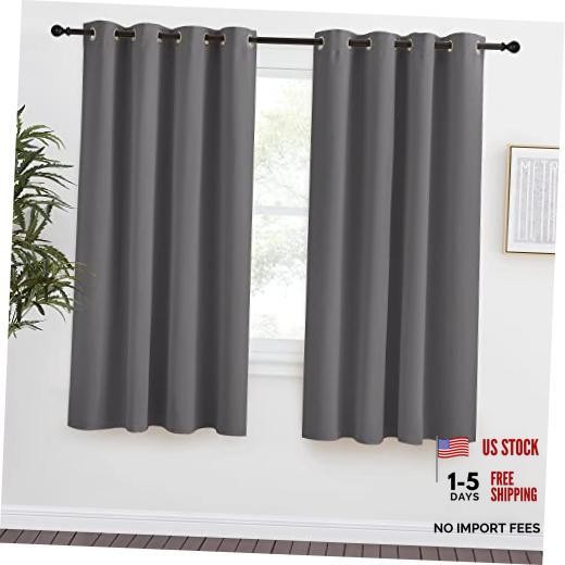 Blackout Curtain 68 inch Long, 55 inches Width, 1 55″W x 68″L (Pack of 1) Grey