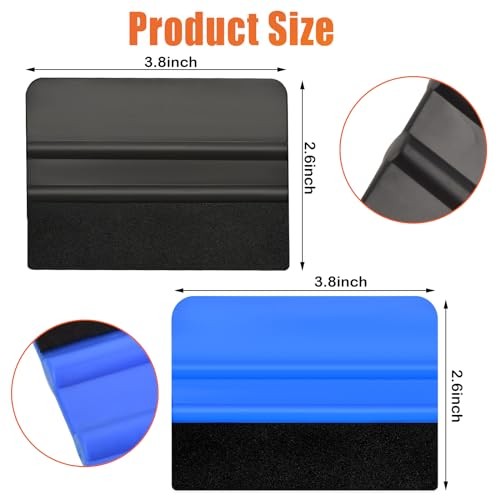 4 Pcs Felt Squeegee for Vinyl, 4 Inch Felt Edge Vinyl Squeegee Blue & Black