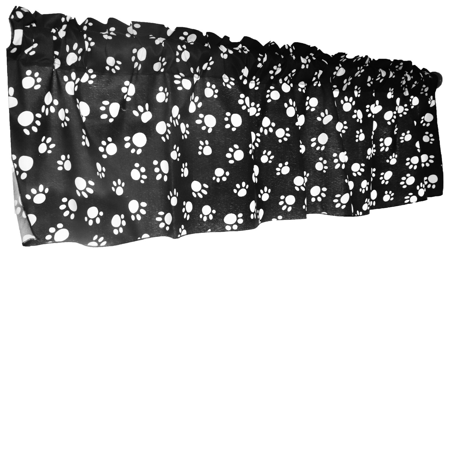 Cotton Print Window Curtain Valance Paw Prints 58″ Wide