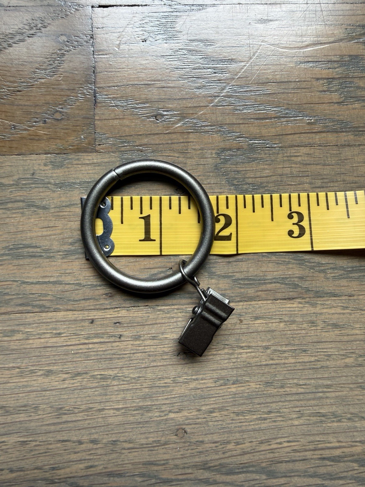 Round Clip Ring Curtain Rings Set of 28 Matte Pewter Gunmetal Drapery