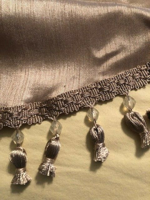 Chris Madden Window Treatment Luxurious Tassels/Beaded Swag Waterfall Valance