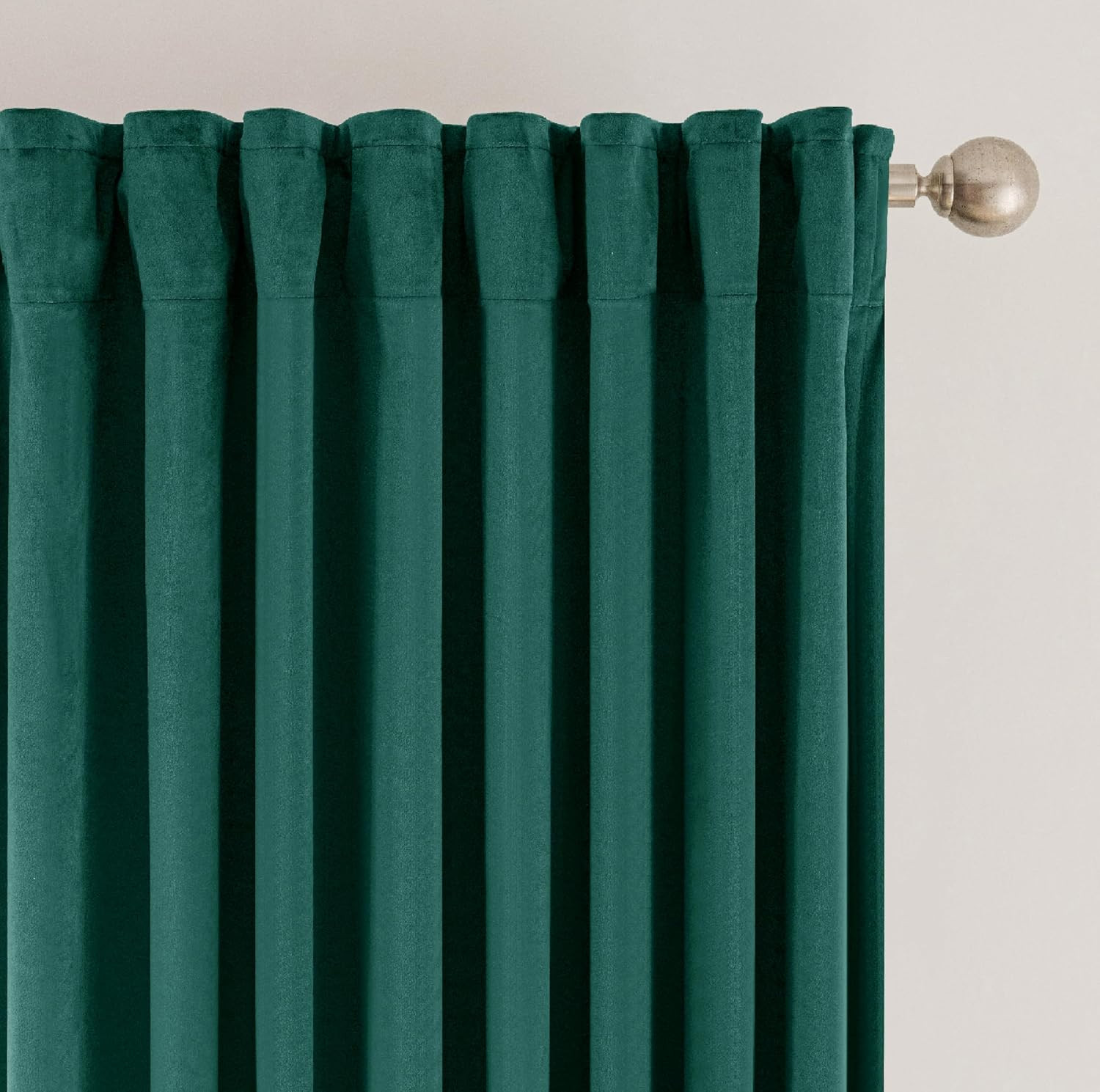 SNITIE Dark Green Velvet Curtains with Back Tab and Rod Pocket Thermal Insulated