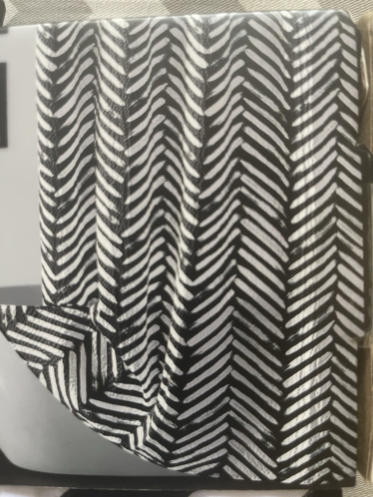 Karl Lagerfeld Paris White Black Chevron Shower Curtain Women / Men New