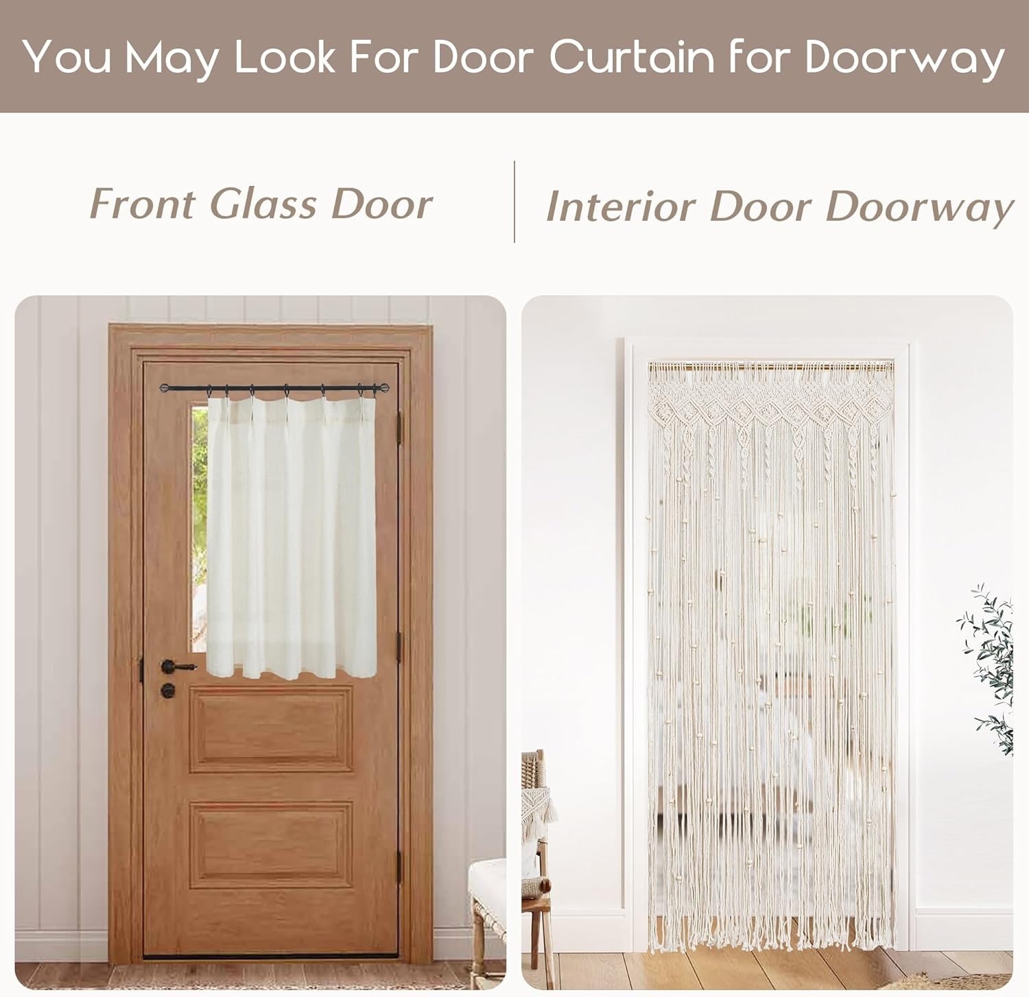 Front Door Curtain for Glass Window 40 Inch Length,Small Pre French Pinch Pleate