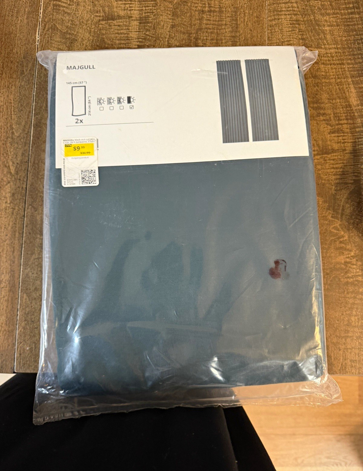 IKEA MAJGULL Blackout Curtain Panels Dark Turquoise 57×84 Rod Pocket 2-Pack