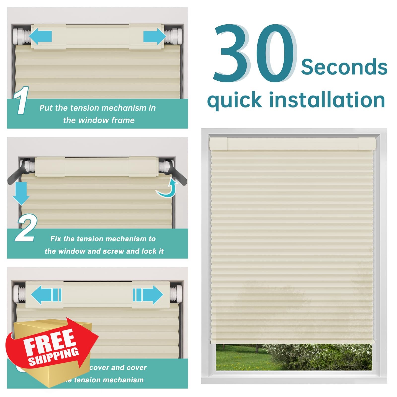 Changshade Cellular Shade Beige 45″x64″
