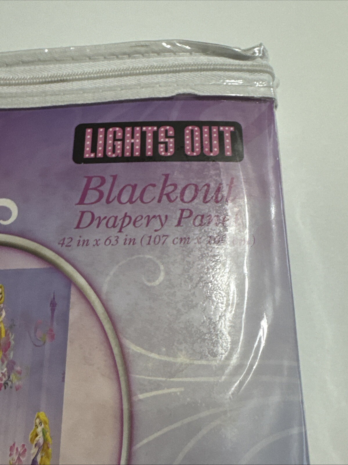 Disney Princess Tangled Lights Off Room Darkening Drapery Single Panel 42 X 63