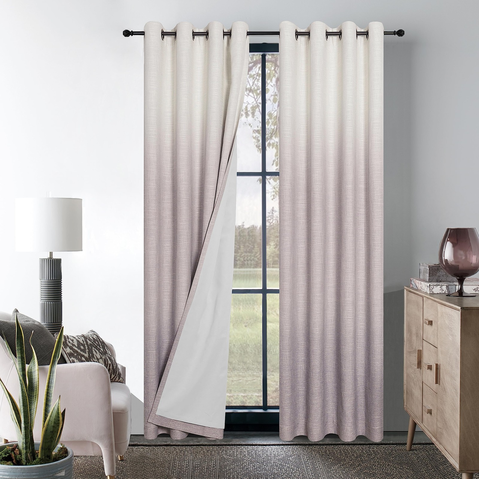 Central Park Ombre Full Blackout Curtain Panels 95 Inches Long Farmhouse