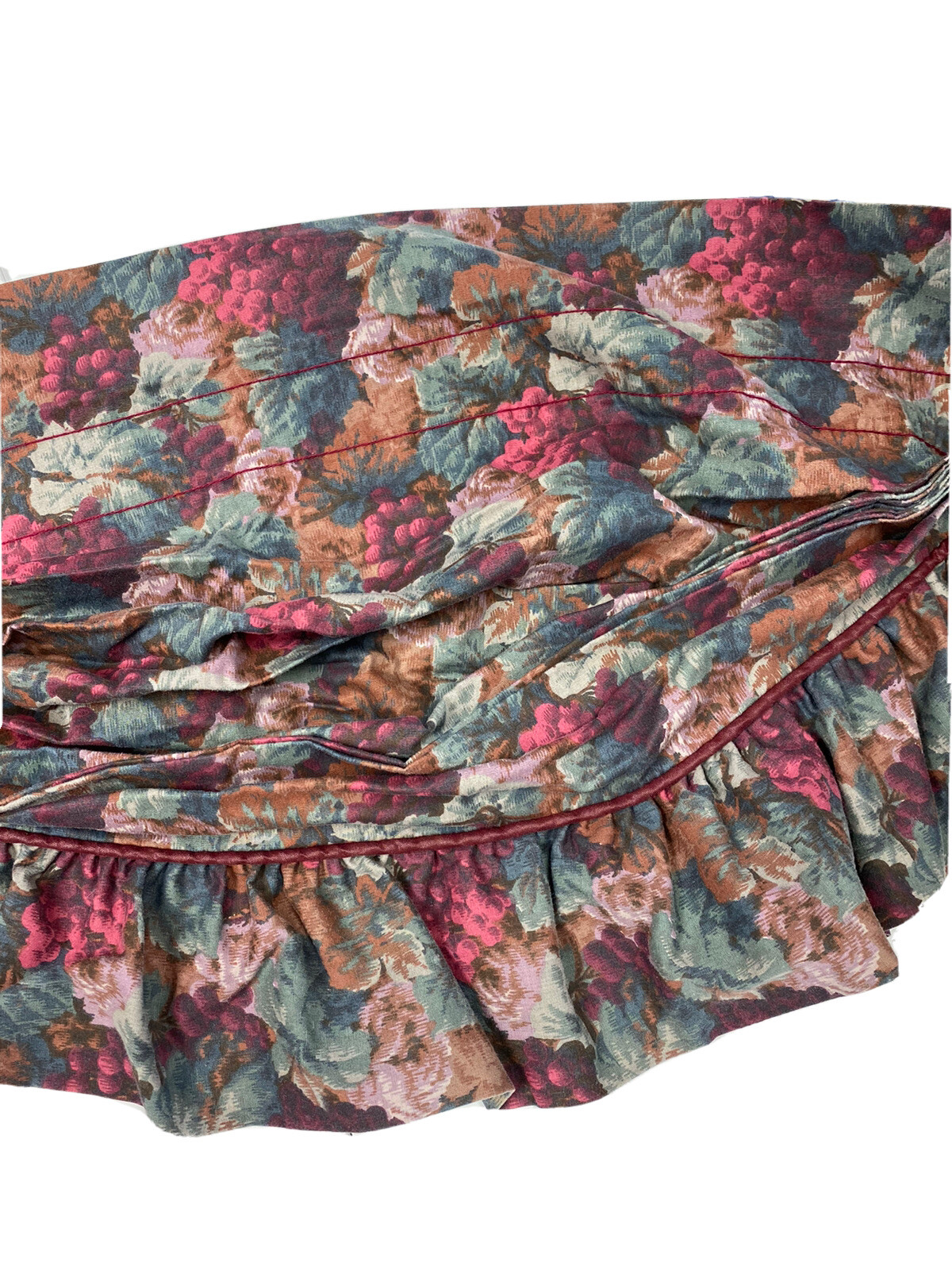 Rare Vintage Croscill 80s Valance Window Treatment Curtain Grapes Pattern Wine