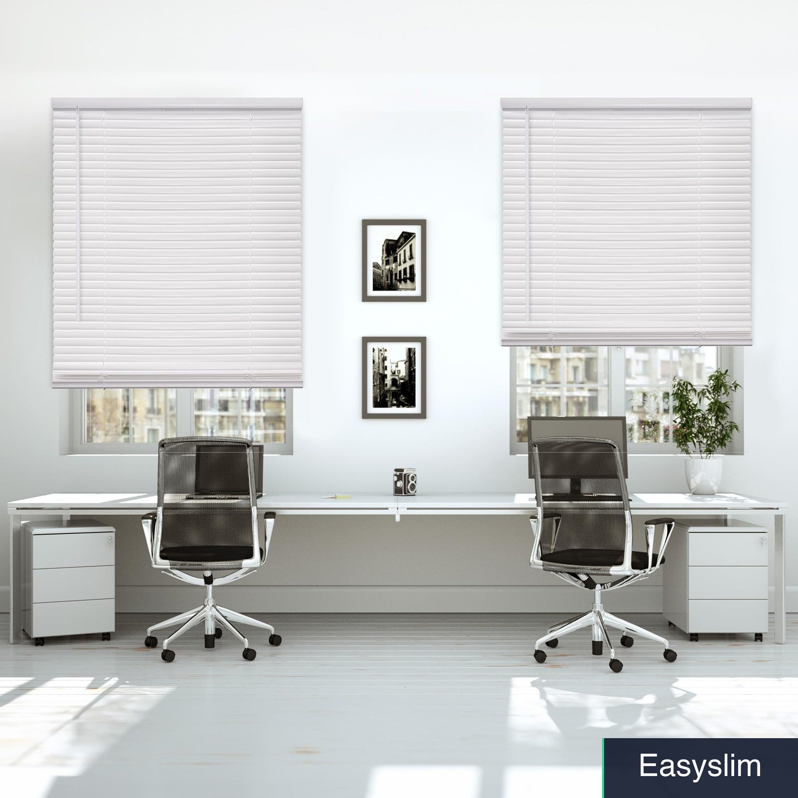 Cordless Mini Blind 1 Inch Flexible Slats Pearl White 23 x 64 In