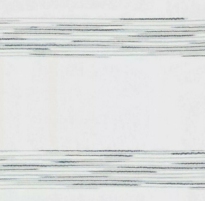 VUE ELEMENTS Kyoto Semi-Sheer Striped Single Curtain Panel White Blue 84″ New