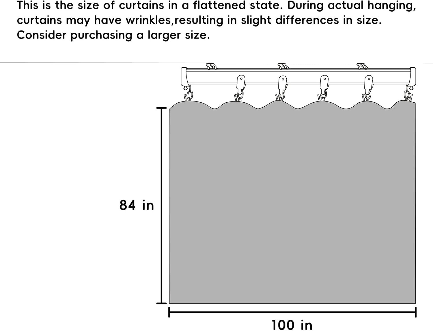 Room Divider Curtains, Blackout Ceiling Track Curtains with Hook Sound Proof Flo