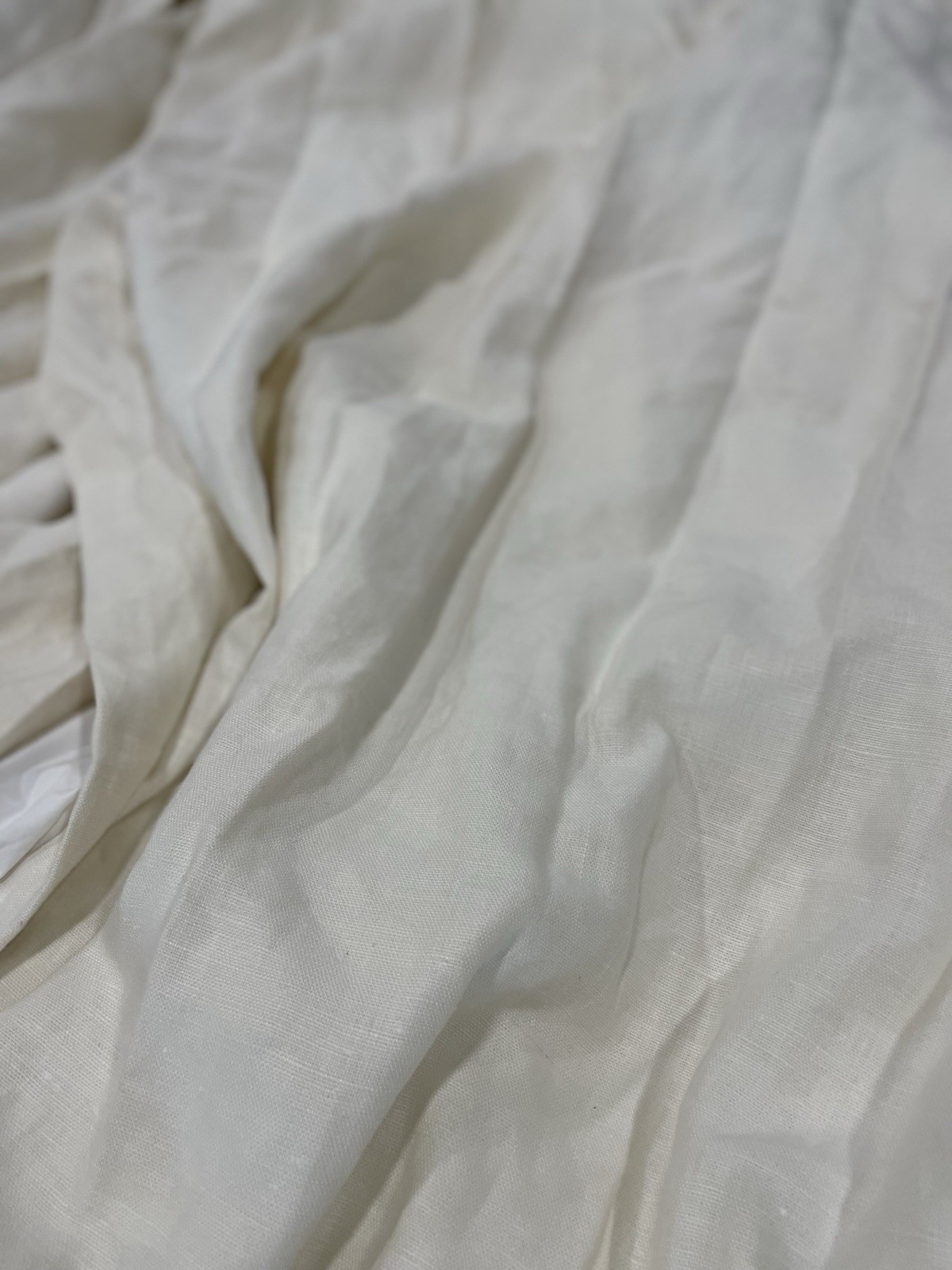 The Shade Store Ecru Ivory Linen Pinch Pleat Curtain Panel 96×102 Pair
