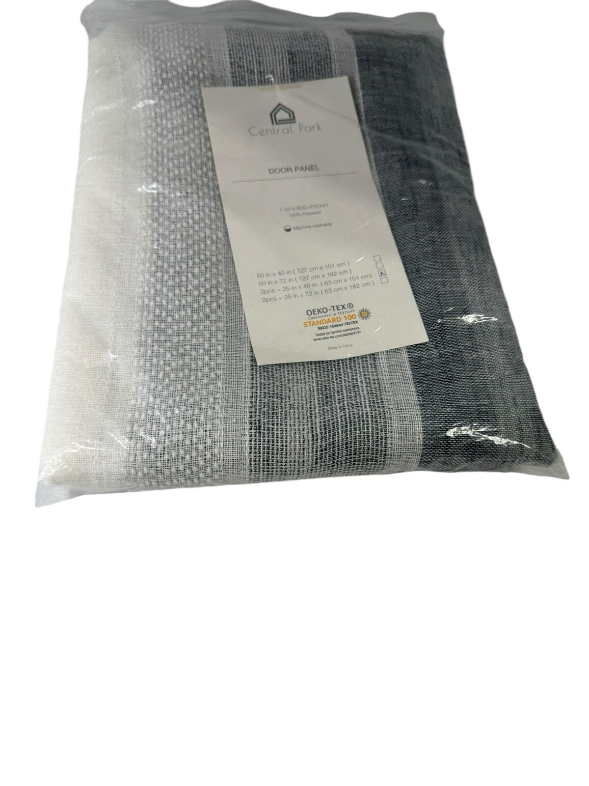 Central Park Door Panel Curtain Panels 1 1/2 Rod Pockets 25″x 40″x2