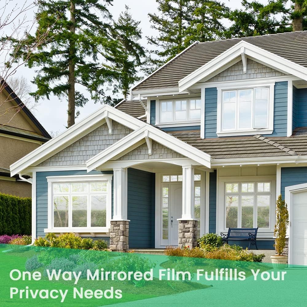 One Way Mirror Tint Window Film Privacy Protect UV Reflective Sun Block For Home