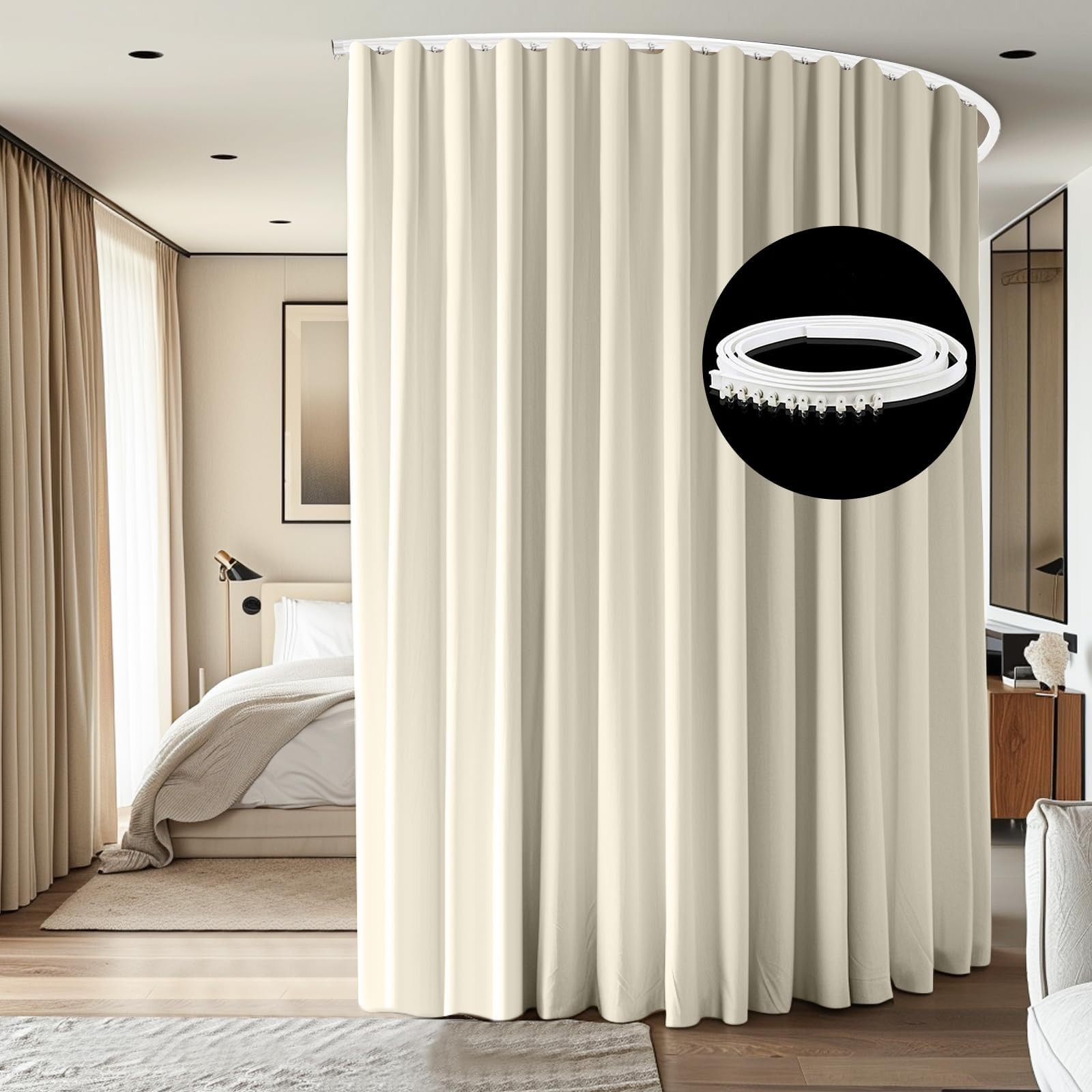 cbsroro Room Divider Ceiling Mounted Curtains Track Sets Extra Wide Blackout …