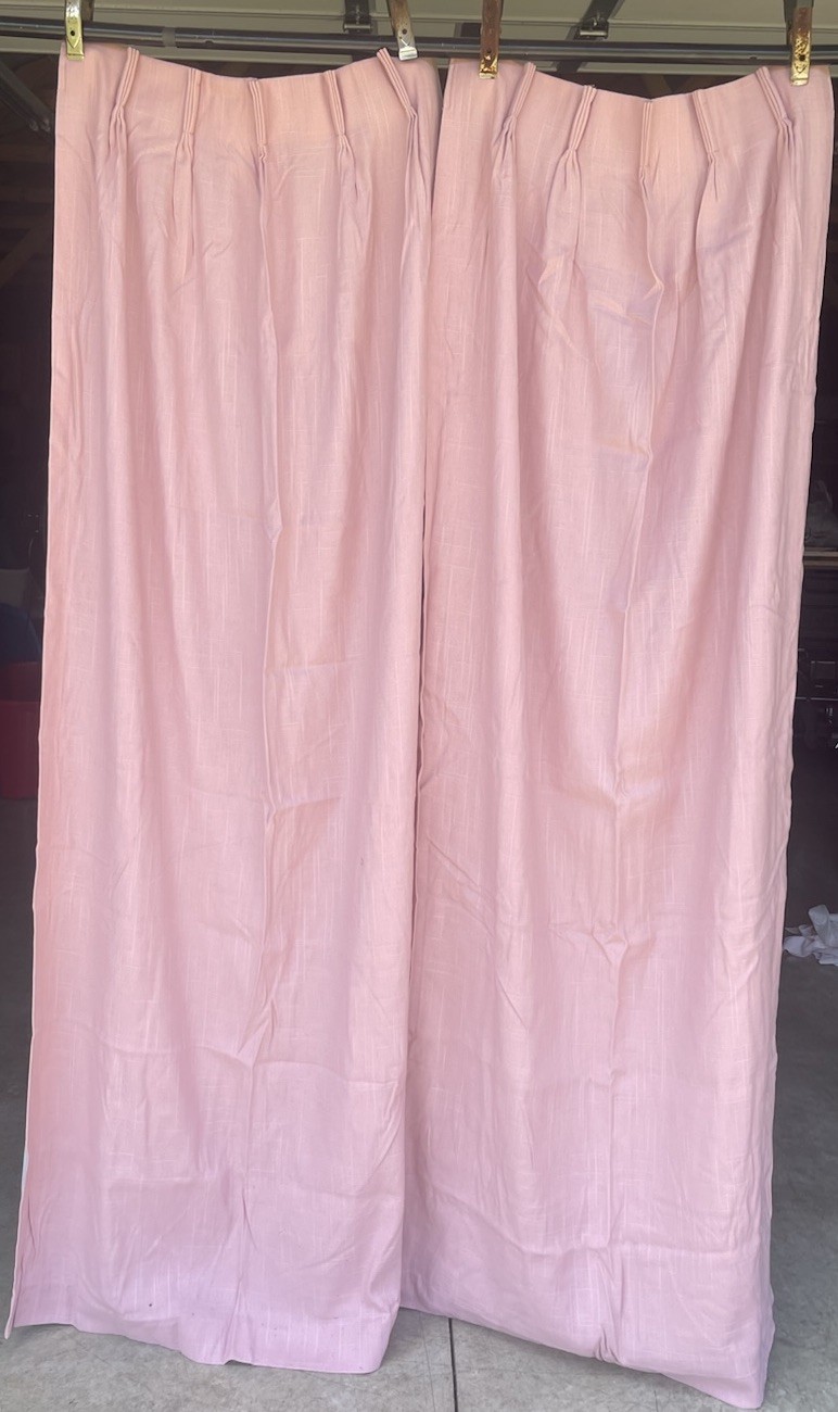 BURLINGTON HOUSE CURTAIN PANELS LIGHT PINK PINCH PLEATED 72 X 80