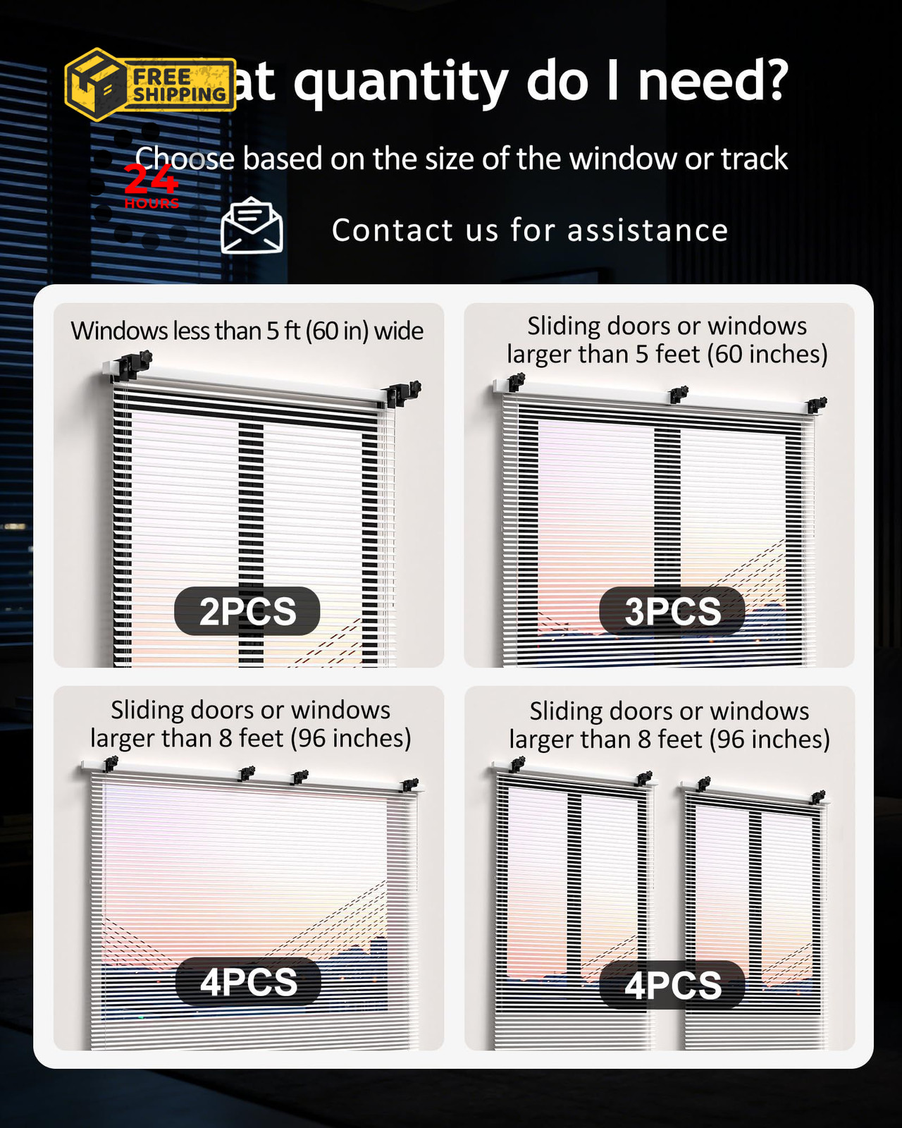 Mimiio No Drill Curtain Rod Brackets for Outside-Mount Black-3PCS, Black