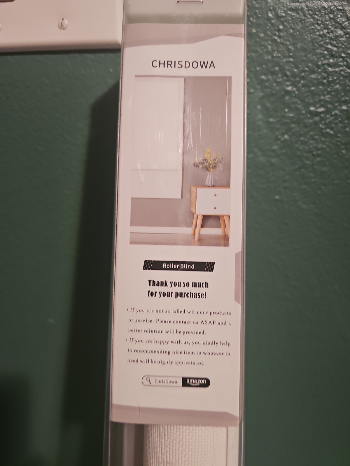 chrisdowa cordless Light Filtering roller shade white 20″ W x 72″ H