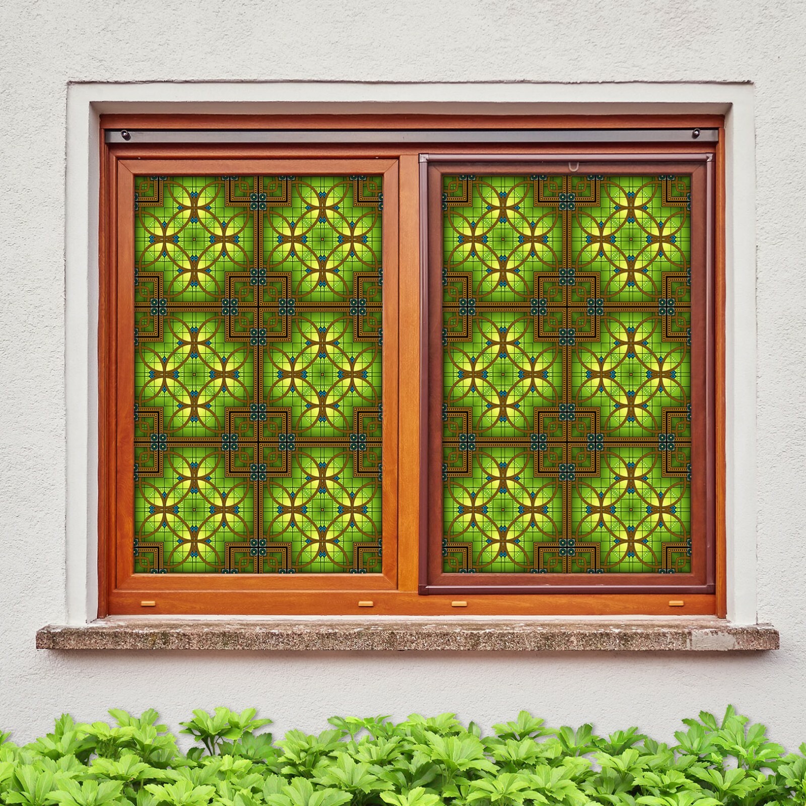 3D Green Petals A448 Window Film Print Sticker Cling Stained Glass UV Zoe