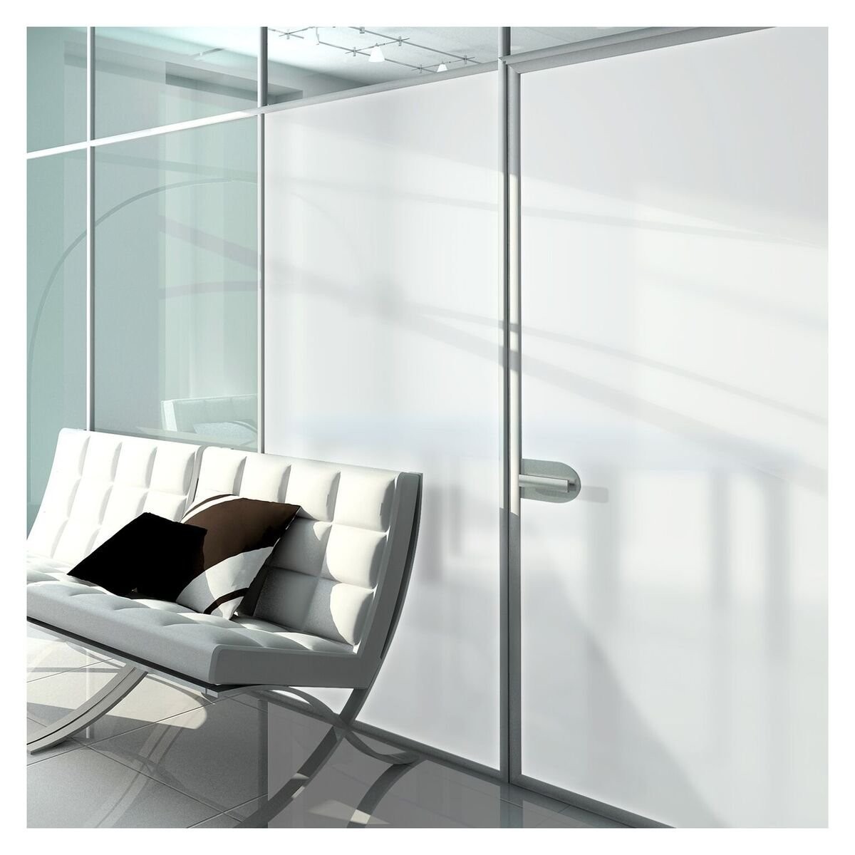 Decorative White Matte Frosted Window Film – 36″ x 12ft Privacy Opaque Glass Cov