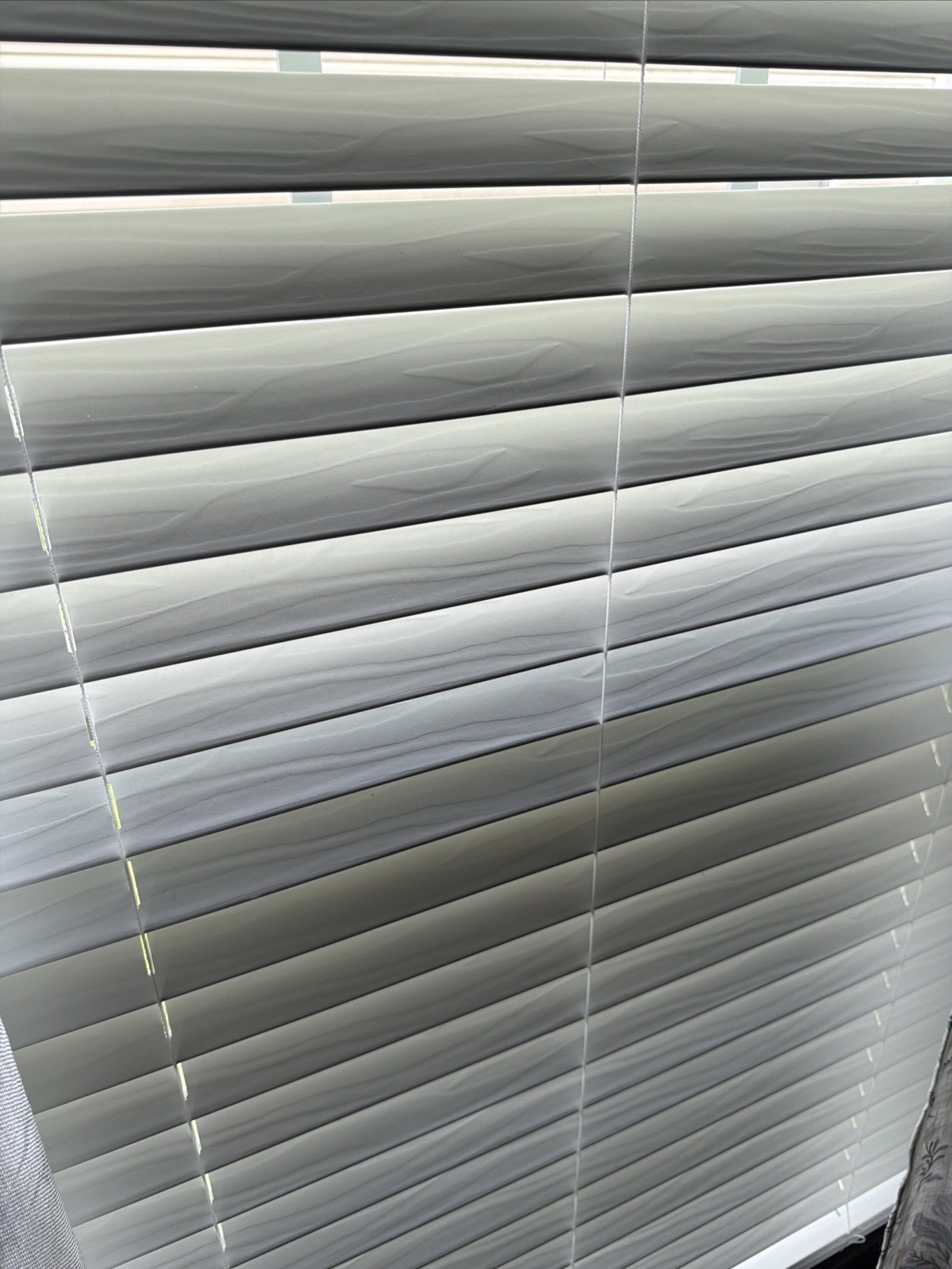 Nien Made Enterprise Cordless 2” White Faux Wood Slat Blinds 61” H X 33 & 1/2” W