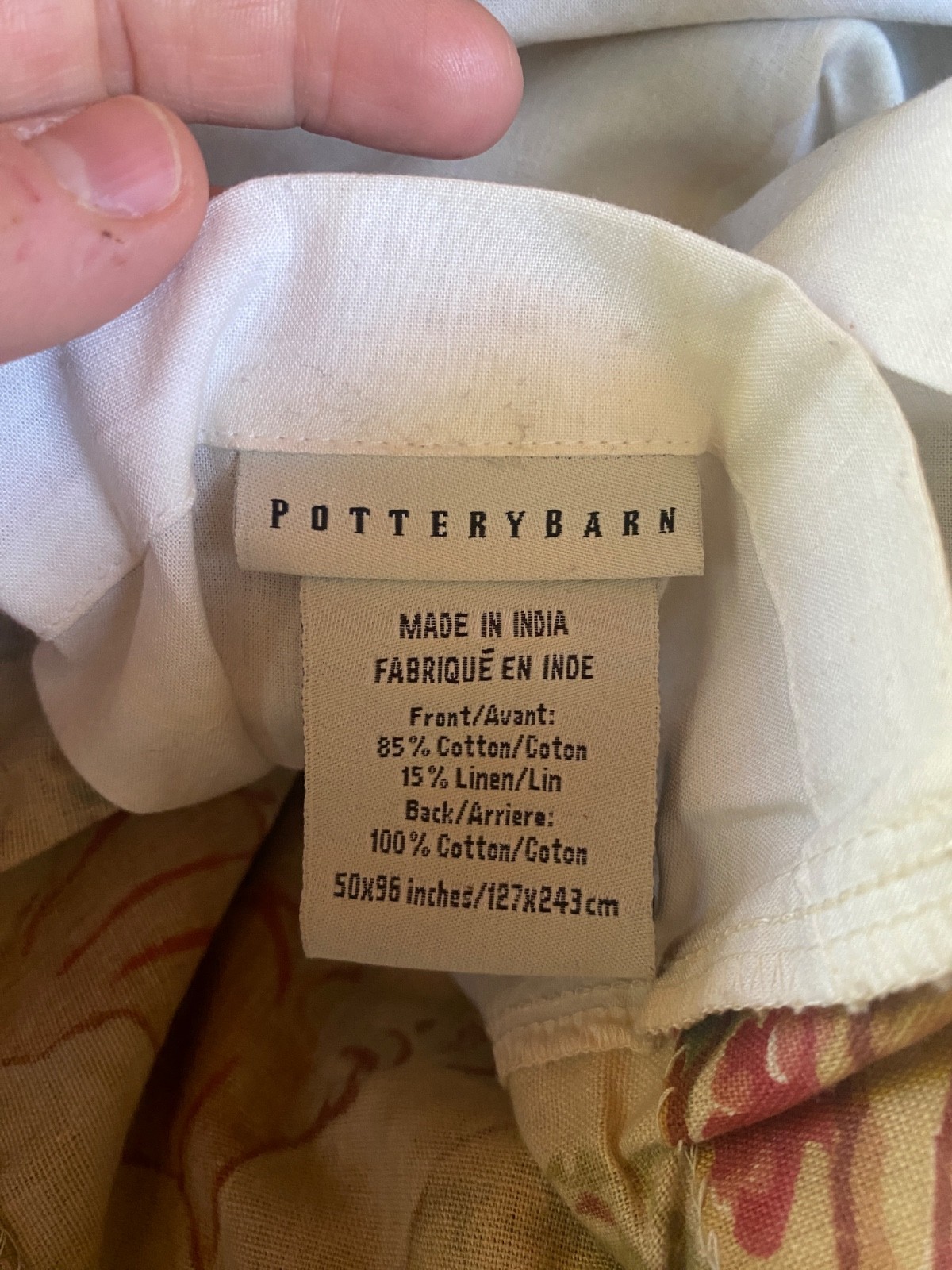 Pottery Barn Graciela Palampore Curtains Set 2 Panels 50×96 Linen Blend Lined