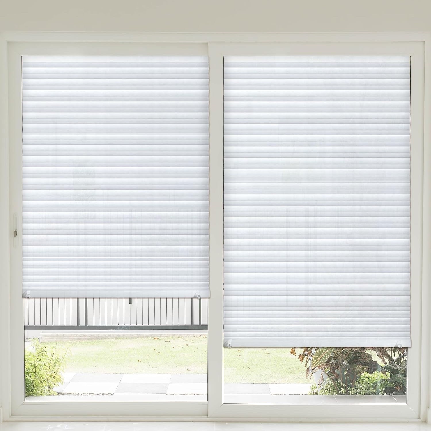 6pcs Temporary Paper Blinds 35×110” Cut to Size Adhesive Window Shades White