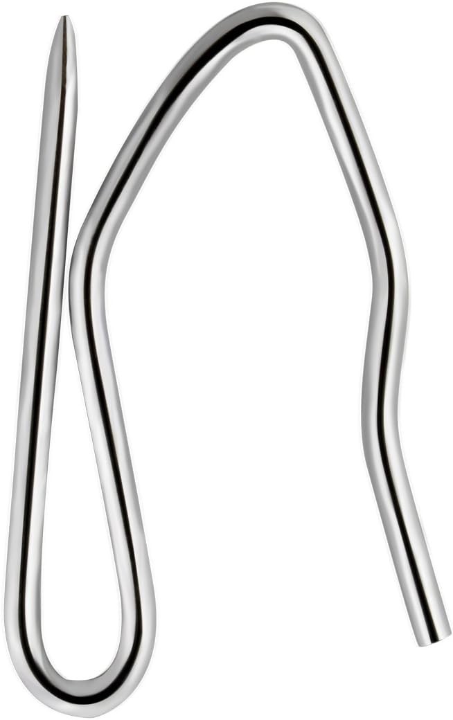 58 Pcs Rustproof Curtain Hooks – 1.2 inches Stainless Steel Nickel-Plated Off…