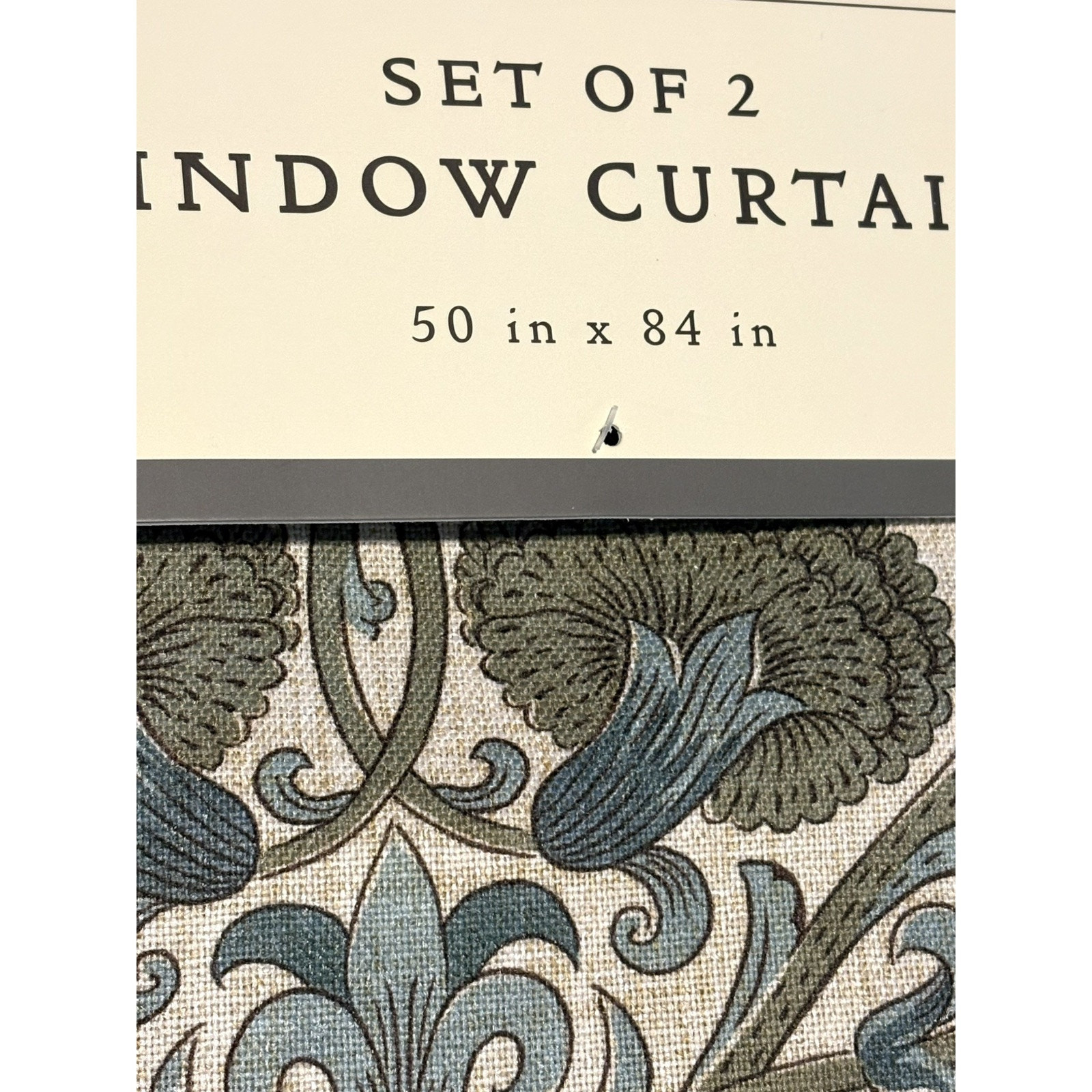 William Morris & Co. Window Curtains Panels Lodden Set Pair 50 X 84” Blue Drapes