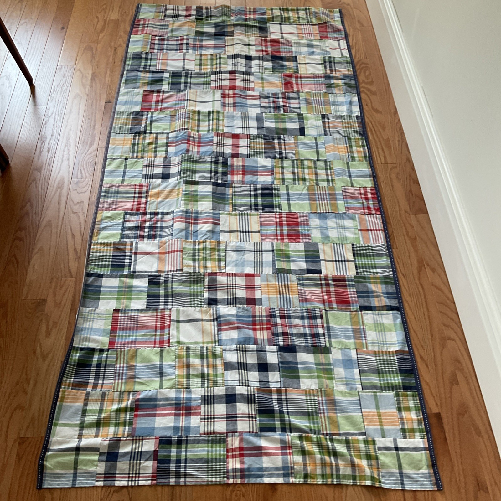 2 Pottery Barn Kids Madras Patchwork Plaid Curtain Panels 44×96 Lined
