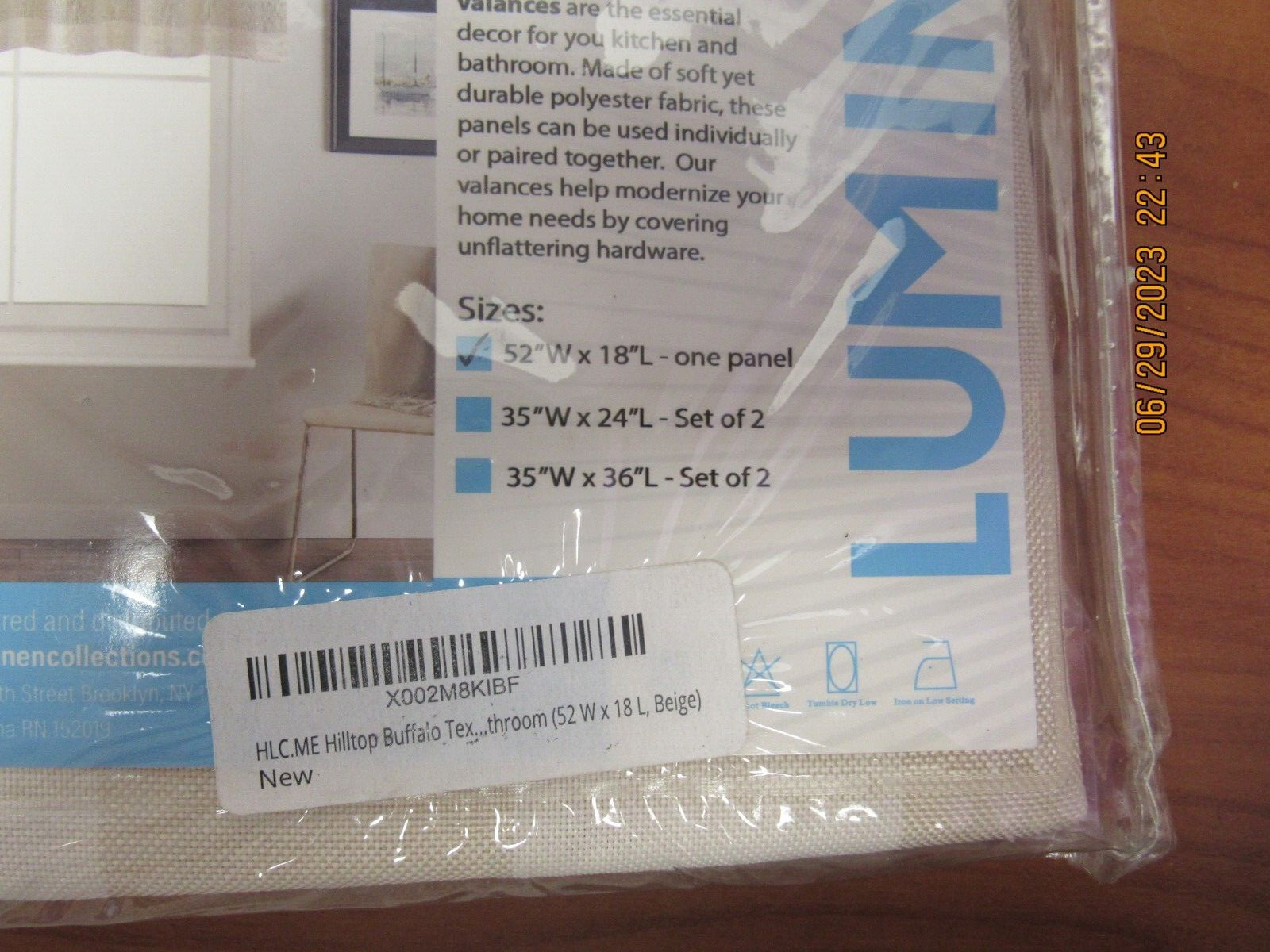 HLC.me Lumino Light Filtering Kitchen Curtains – 52″W x 18″L – Buffalo