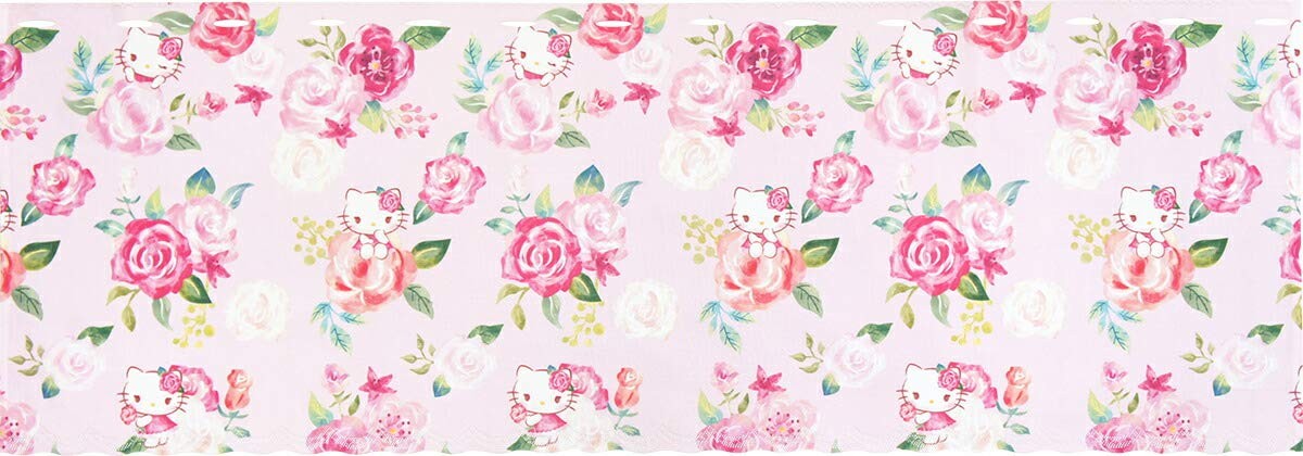 Cafe Curtain Hello Kitty Rose Garden Pink Width 120 x Length 45cm