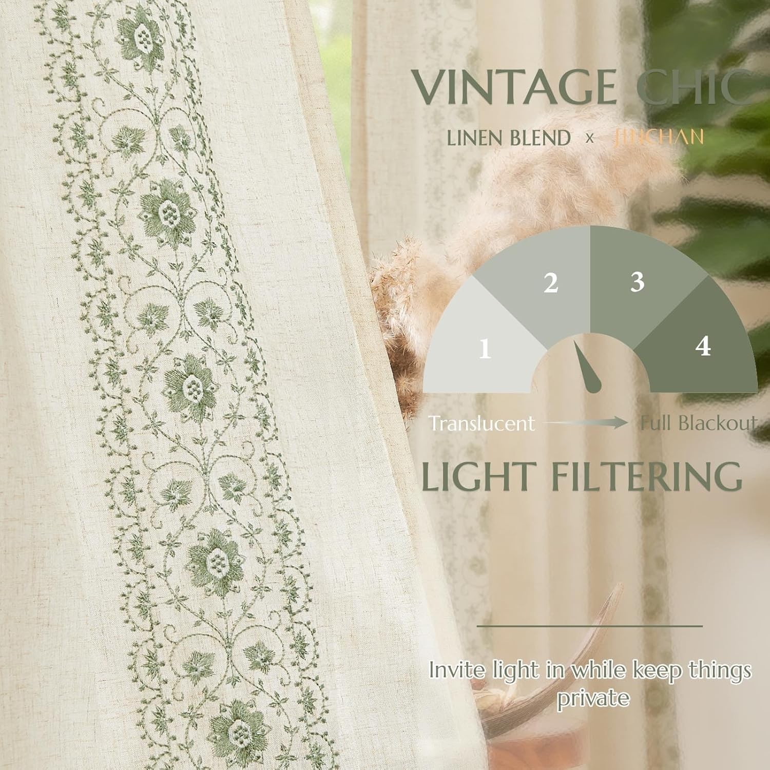 Small Window Curtains 45 Inch Length Linen Cafe Curtains for Kitchen Bathroom…