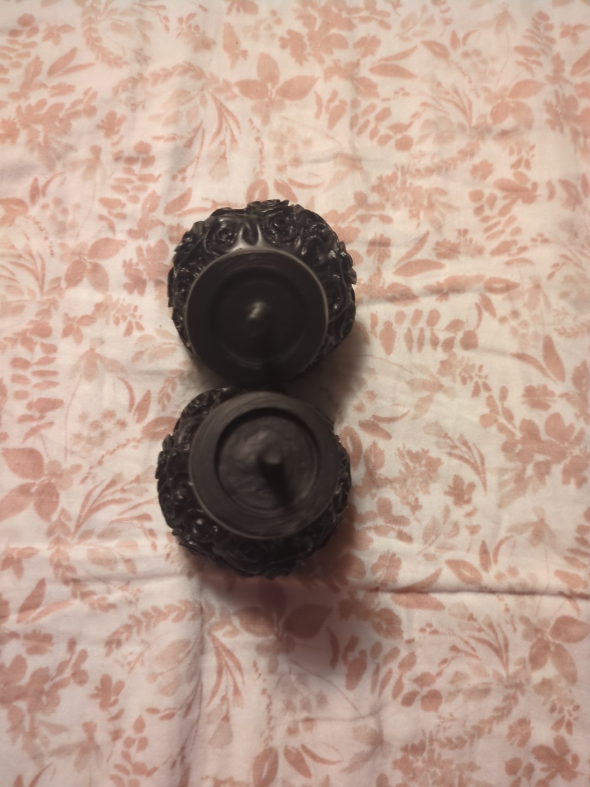 Standalone Two (2) Peony Designed Curtain Rod Finials 2.4 Inches In Diameter