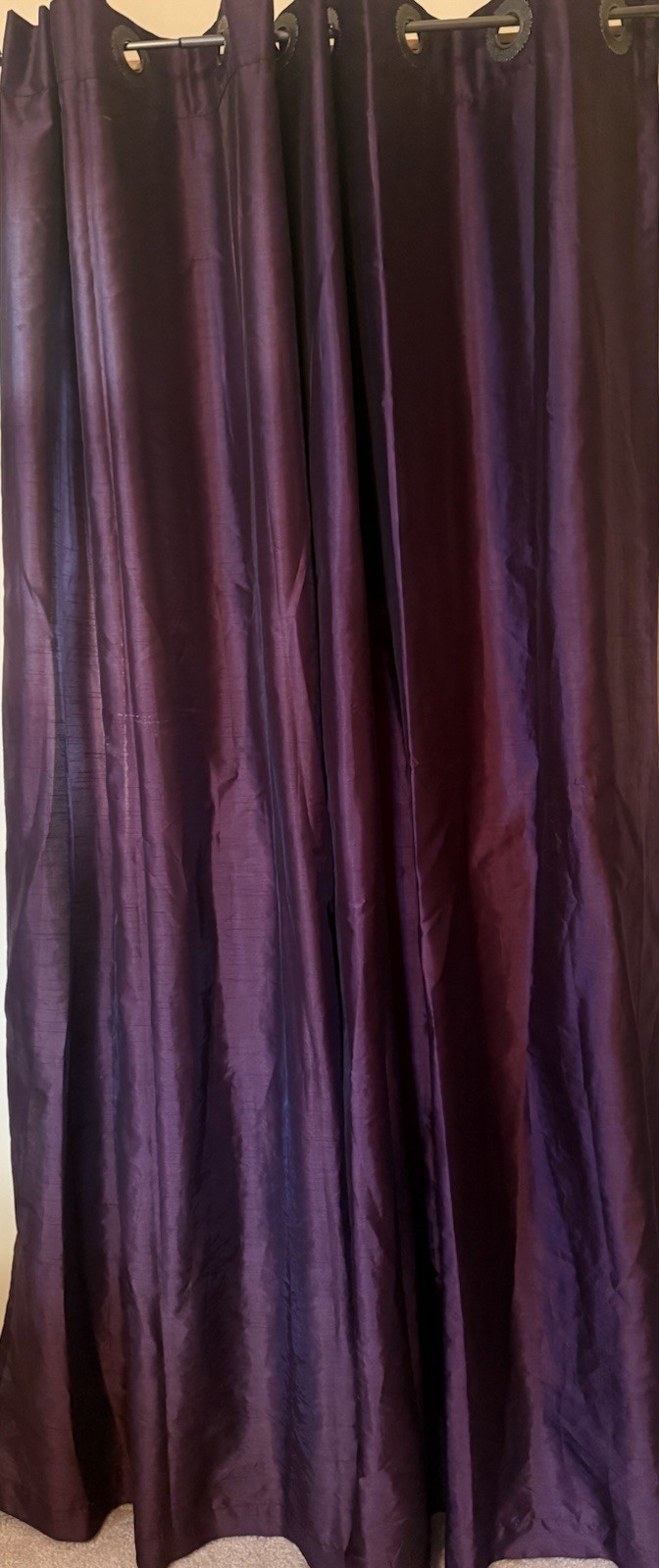 4 Better Homes & Gardens Deep Purple Fancy Grommet Panels Curtain Polyester