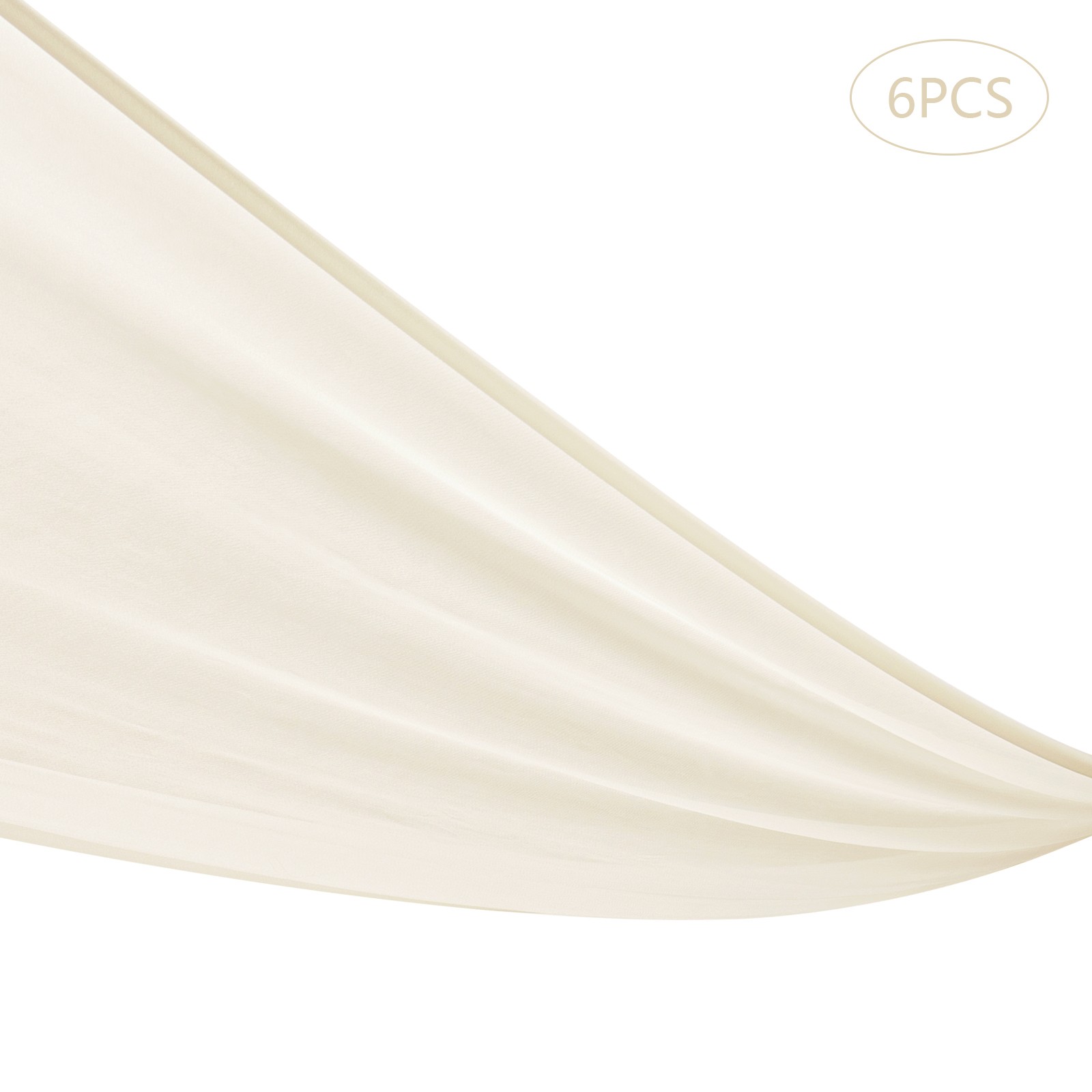 Beige 6pcs 5 x 20ft Professional Sheer Ceiling Curtain Drapes Party Decorations