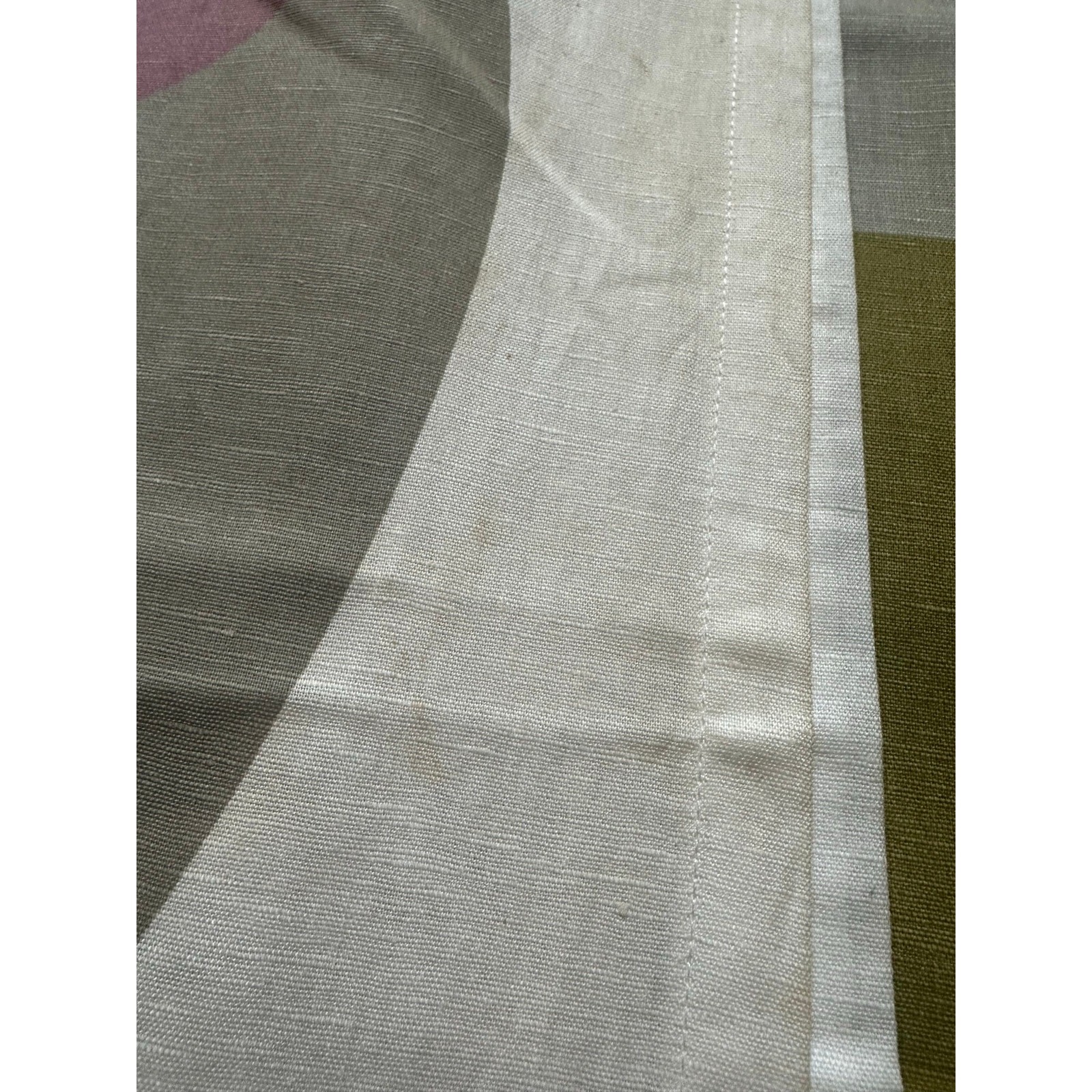 4-IKEA Malin Figur CurtainsGeometric Green Purple Panels set 57×98” Linen cotton