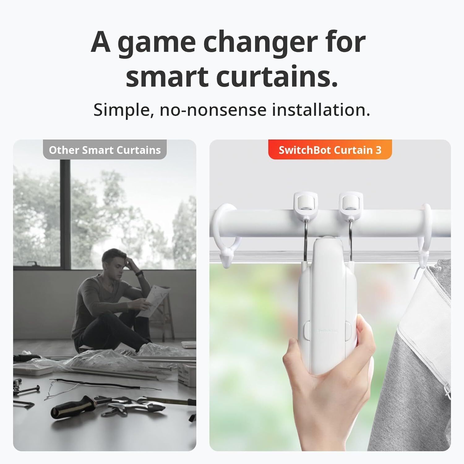SwitchBot ‎Curtain Rod 3 Smart Opener Electric Motor Wireless Bluetooth Remote