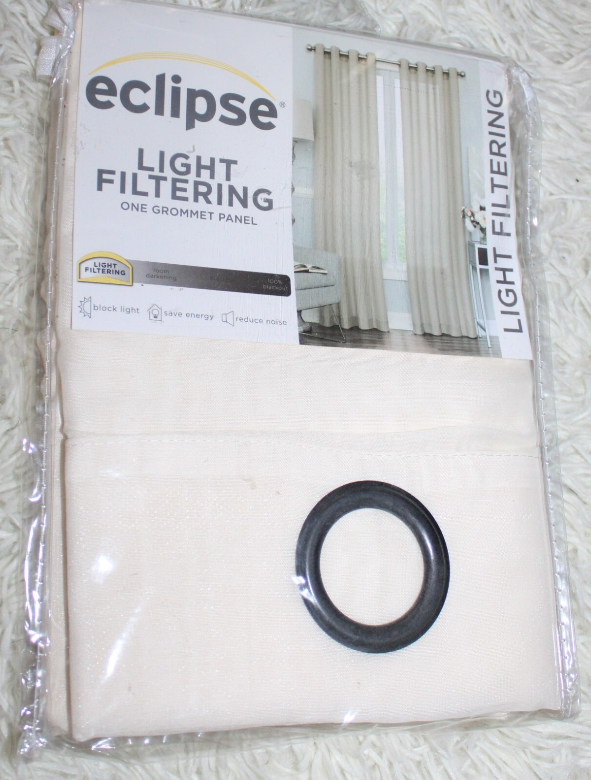 eclipse Light filtering Ivory curtain 52″ x 108″ NEW