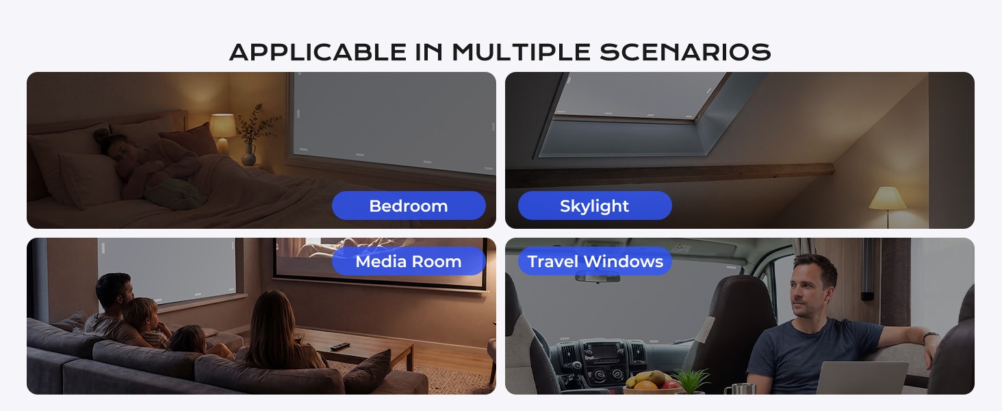 Magnetic Blackout Window Cover for Bedroom, Portable Temporary No Drill Blackout