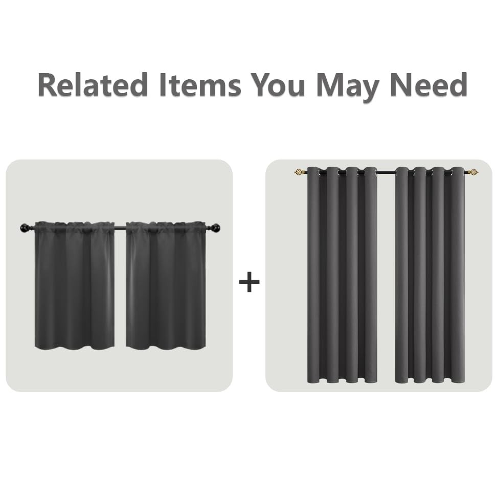 Mrs.Naturall Blackout Curtains for Bedroom, 52″ Wide x 63″ Length Thermal Ins…