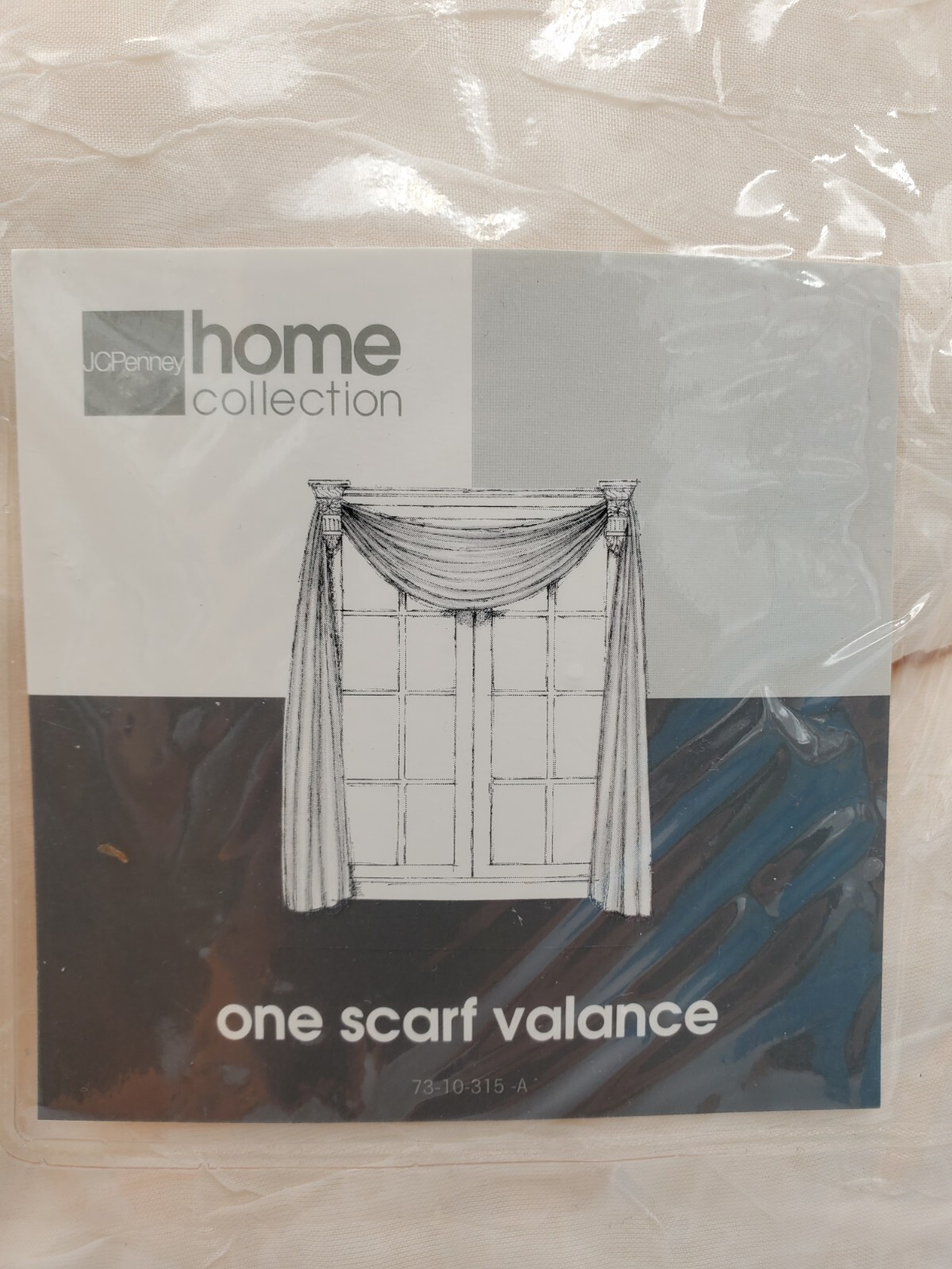 JCPenney Home Collection 6 yd Scarf Valance Ivory Champagne Sensations JCP Vtg